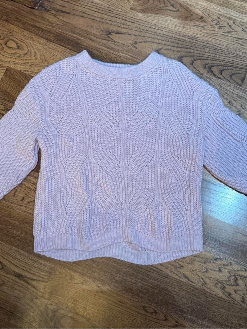 Goodnight Macaroon Lavendar Cable Knit Crewneck Sweater
